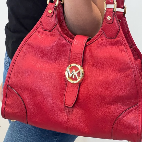 Michael kors red large shoulder bag - Picture 2 of 7